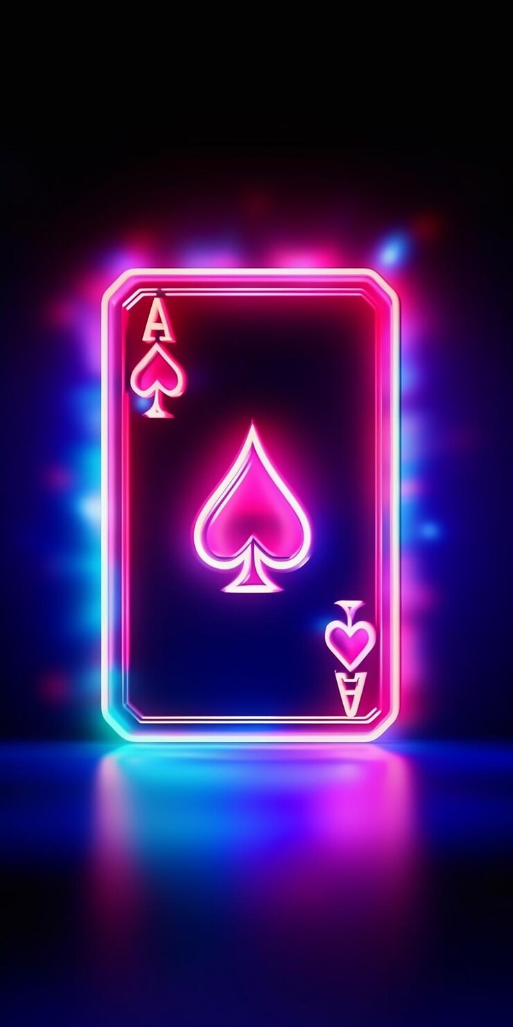 Photo ultra realistic poker card joker multicolore neon effect energy dark background neon effect splashi