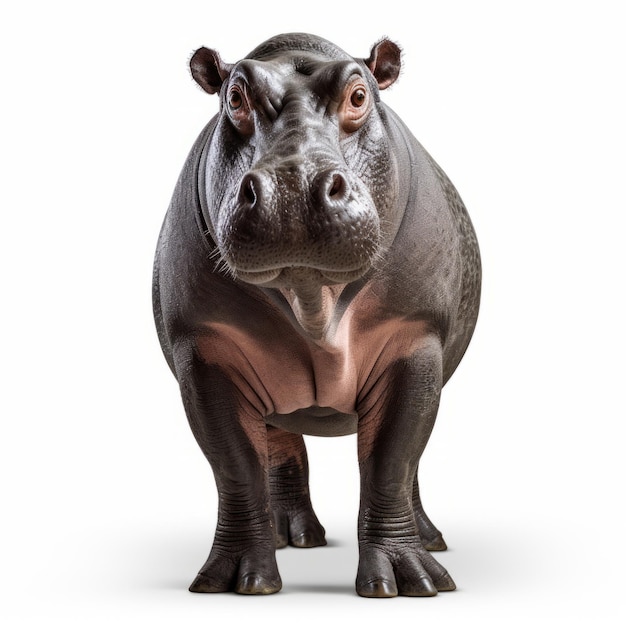 Photo ultra realistic renderings of hippopotamus in bold colorism