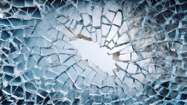 ultra realistic texture of broken window hole