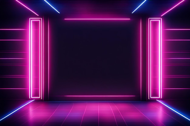 ultra violet neon glowing lines in abstract background