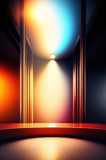 Ultra Wide Abstract Background with Podium