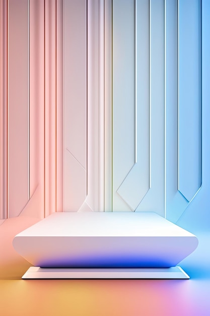 Ultra Wide White Podium Background