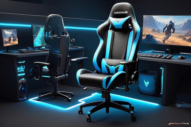 UltraDetailed Mockup Ergonomics Highlighted in Gaming Chair