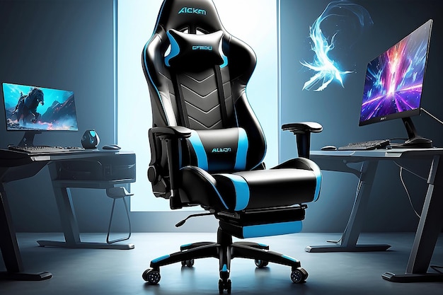 UltraDetailed Mockup Ergonomics Highlighted in Gaming Chair