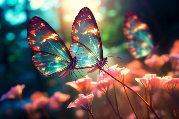 写真 ガラスウィング蝶のウルトラマクロ撮影で、羽の透明感と繊細な模様が明らかに