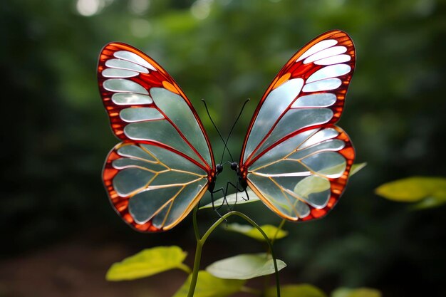 Ultramacro-opname van Glasswing-vlinders, waardoor de transparantie en delicate patronen op hun vleugels zichtbaar worden