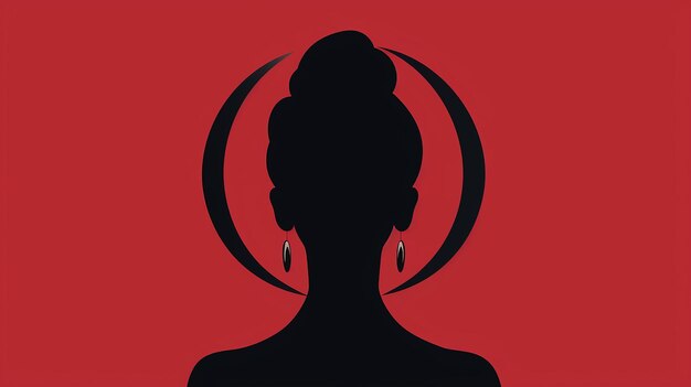 Photo ultraminimalistic logo ai with hair in a bun silhouette