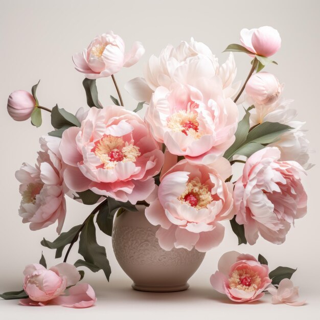 Ultrarealistic 4k Peony Arrangement Digital Art Masterpiece