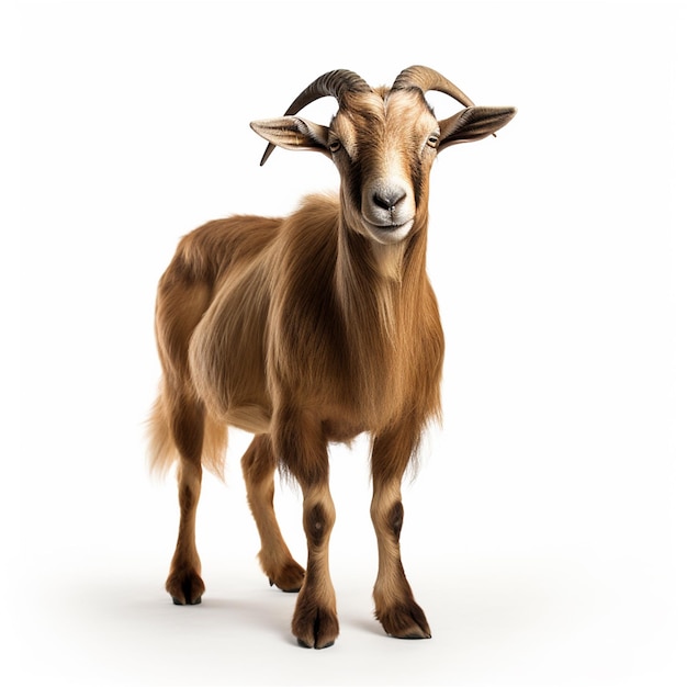 Ultrarealistic Goat Photo With High Resolution And Soft Lightin