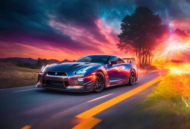 Ultrarealistic photography of the Nissan GTR R35