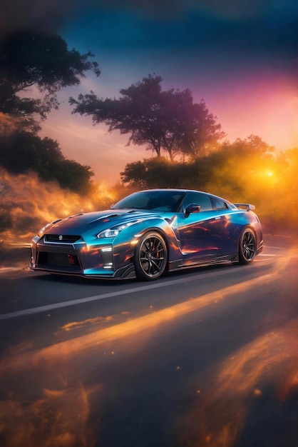 Ultrarealistic photography of the Nissan GTR R35