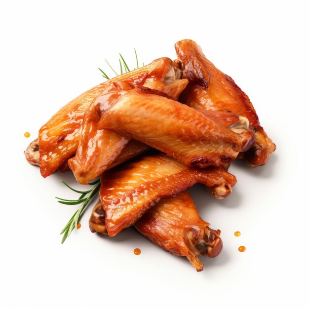 Photo ultrarealistic roasted chicken wings photography for your projects