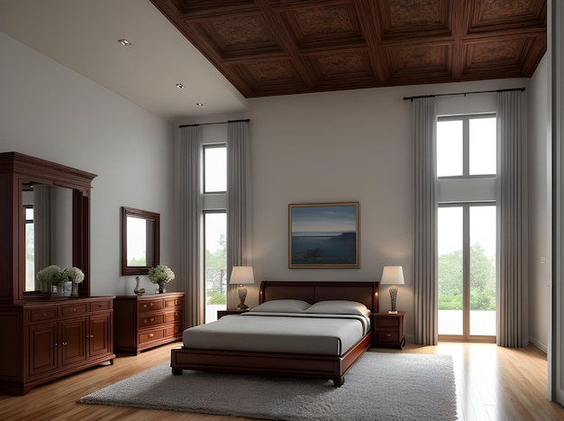 ultrarealistic villa interior in medium shot with hyper detail Generative AI Generated
