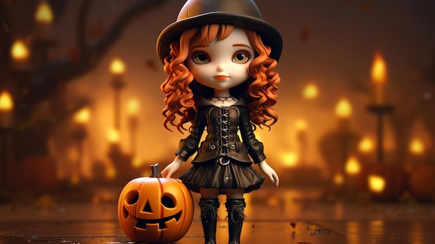 Ultrarealistic4K super cute full body Halloween Chibi generative ai