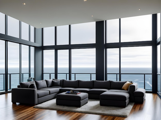 ultrarealistisch penthouse interieur met highdetail medium shot Generatieve AI gegenereerd