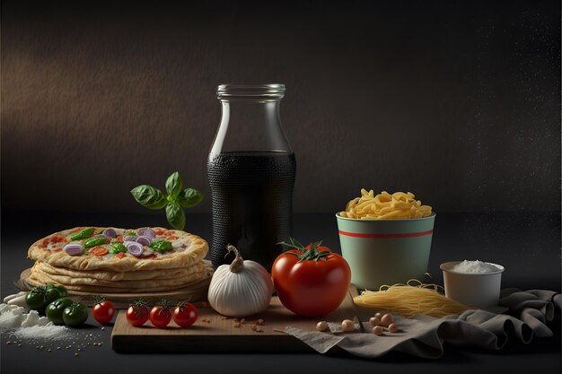 ultrarealistische foto van Italiaans eten