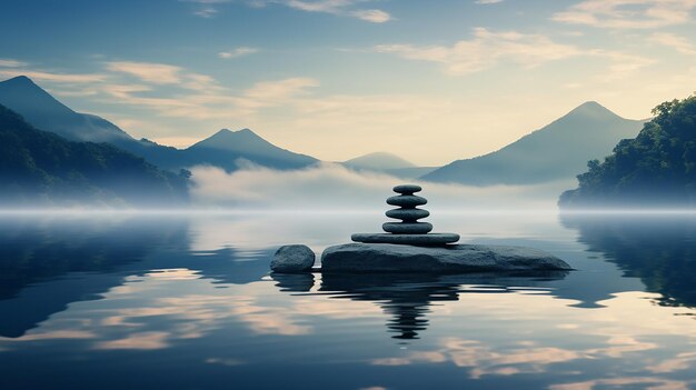 Photo ultrarelaxing zen scene calm beautiful landscape