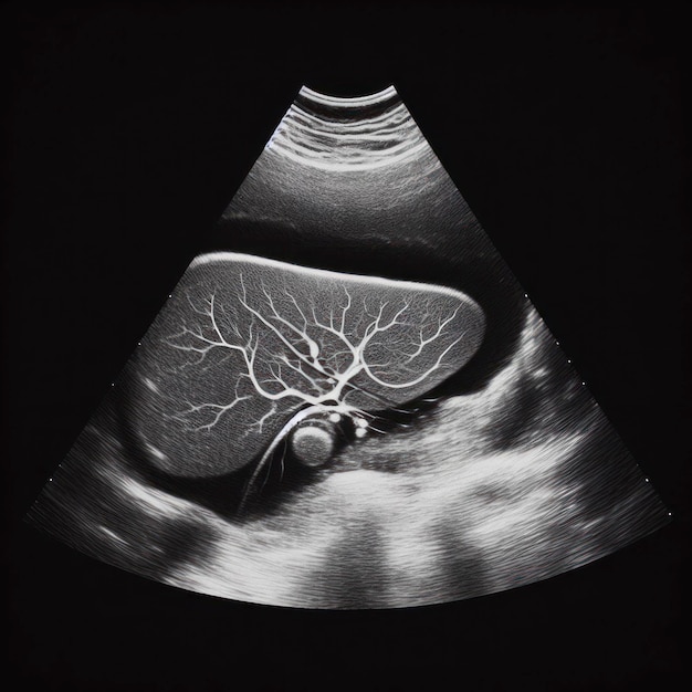 Photo ultrasound of the liver no text ai generative