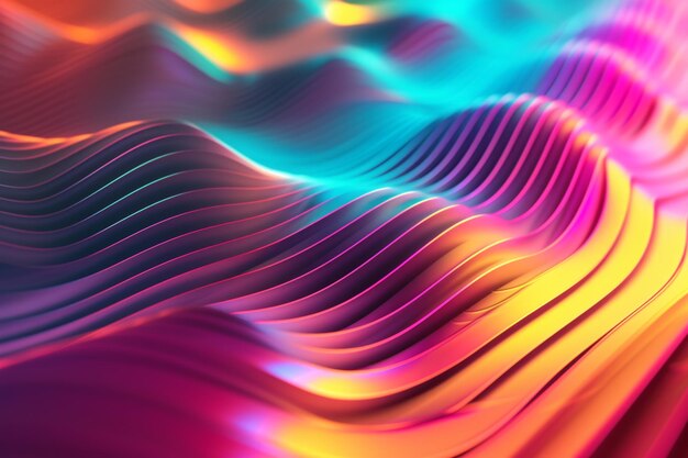 The ultraviolet glow of an abstract shape is accentuated against a backdrop of vibrant colors