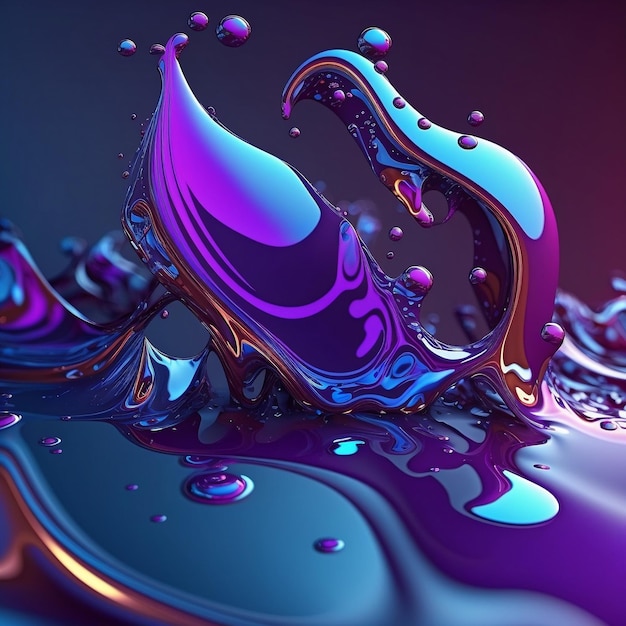 ultraviolet liquid background with bubbles