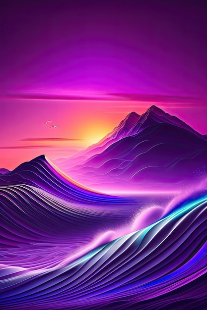 Ultraviolet waves background