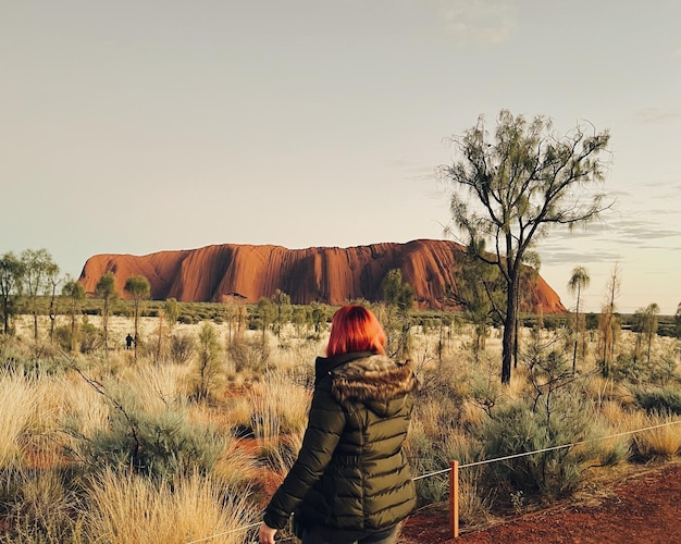 Uluru and woman