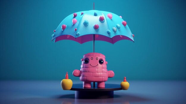 Photo umbrella 3d cutegenerative ai