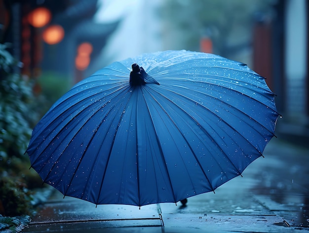 Umbrella as Silhouette Shadow Cast With Curved Lines Rainy C Creative Photo Of Elegant Background