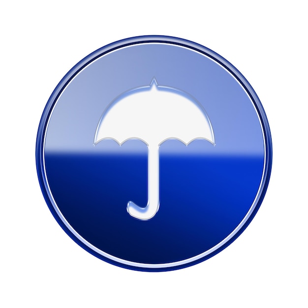 Photo umbrella icon glossy blue