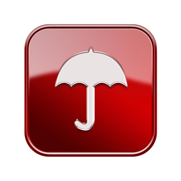 Umbrella icon glossy red