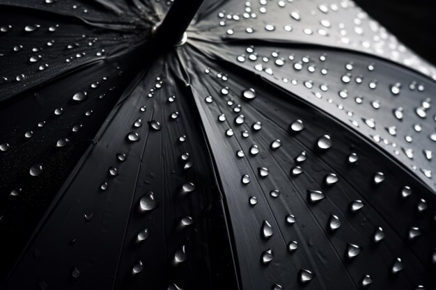 Umbrella and rain drops closeup
