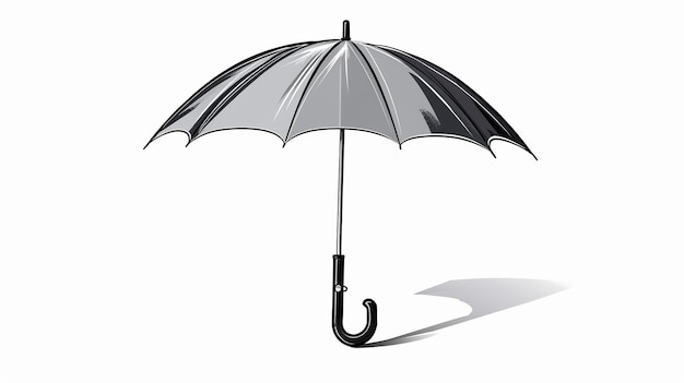 An umbrella side view profile vector simple white background generative ai