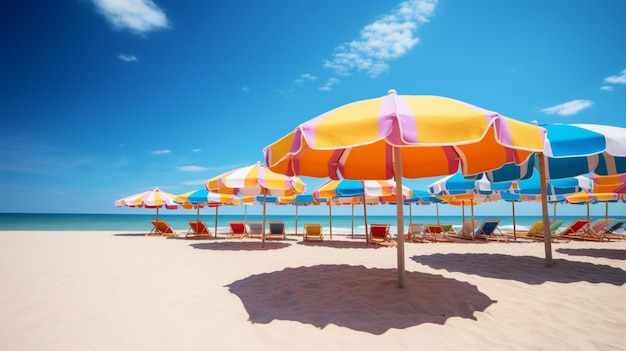 Photo umbrellas at beach side