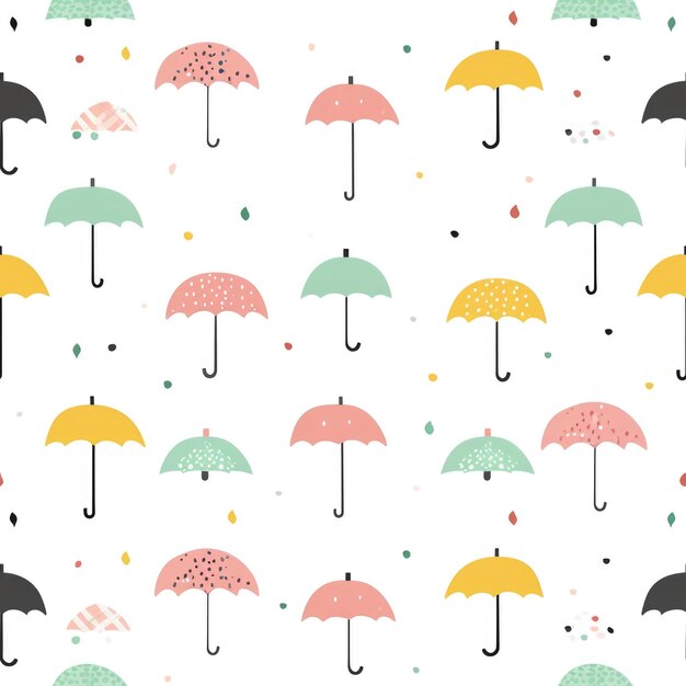 Umbrellas in pastel shades seamless pattern Can be used for gift wrapping wallpaper background