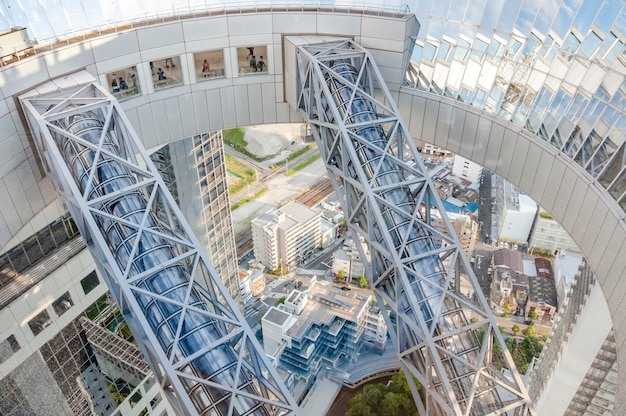 Photo umeda sky stairs on top of the building osaka japan