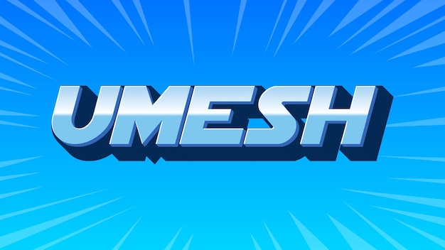 Umesh 3D Blue Text