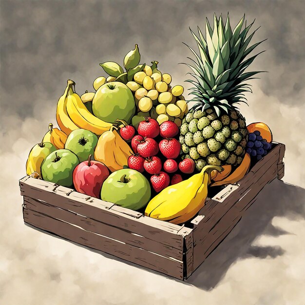 Photo una canasta de frutas fruits