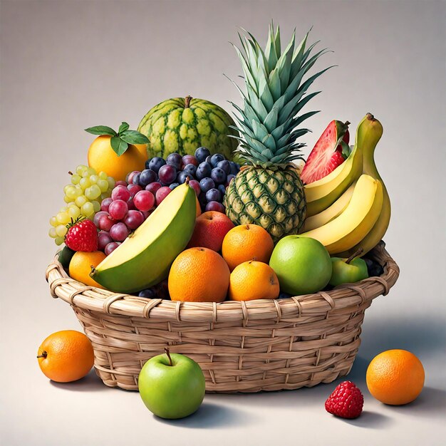 Photo una canasta de frutas fruits