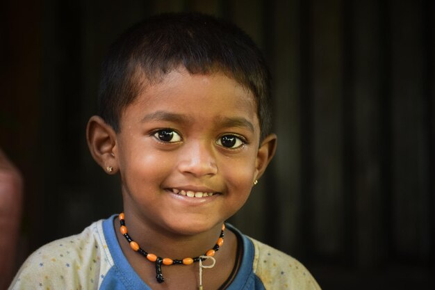 Photo unanimous smile of tribe child