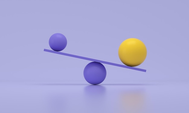シーソー上の 2 つの球の重量によるアンバランス