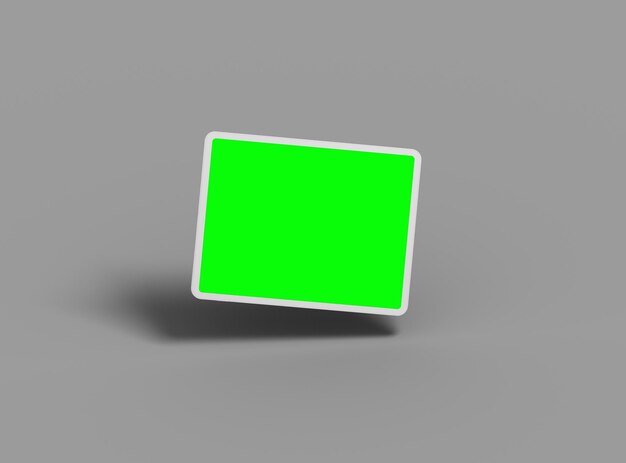 Photo unbranded tablet with changeable green screen design for uiux product showcase 3d render