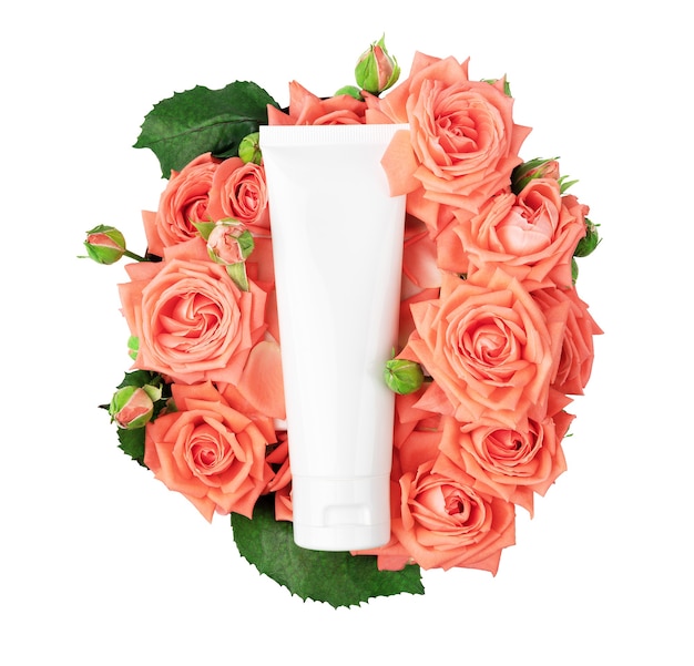 Unbranded tube with body lotion. Mockup style.