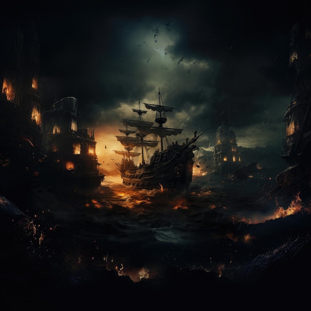 Uncharted Tides navigeren door de donkere en gruizige diepten van PirateStyle website achtergronden