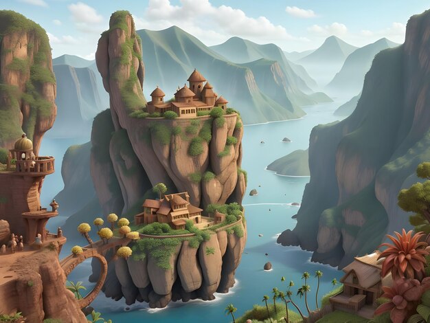 Premium AI Image  Uncharted Visions in 3D Animation Style Unveiling 