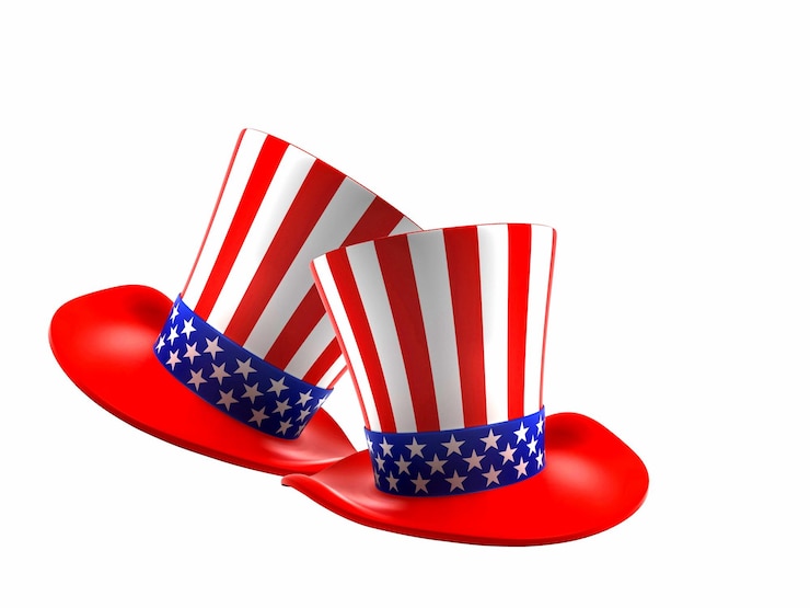 Foto uncle sam hoed geïsoleerd op witte achtergrond of amerikaanse hoed transparante png