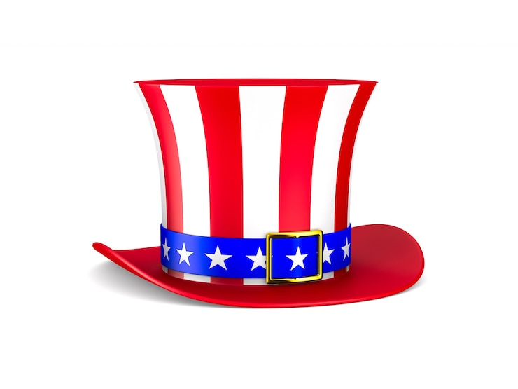 Foto uncle sam hoed op wit