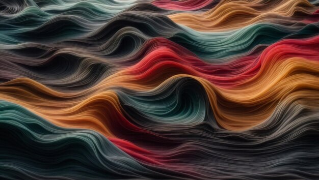 Uncluttered colorful curved wave background illustration With dark slate grey Generative AI