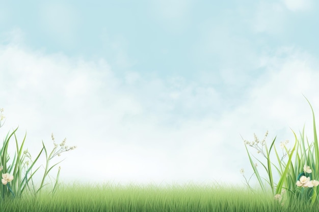 Uncluttered Grass mockup background Sunny day Generate Ai