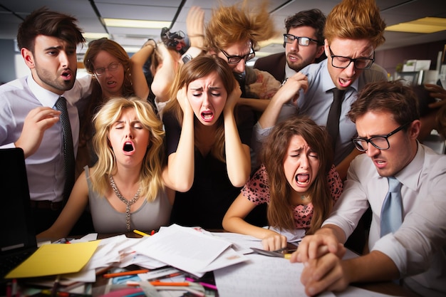 Foto lavoro scomodo causato dallo stress accumulato da un lavoro fallito ai generato