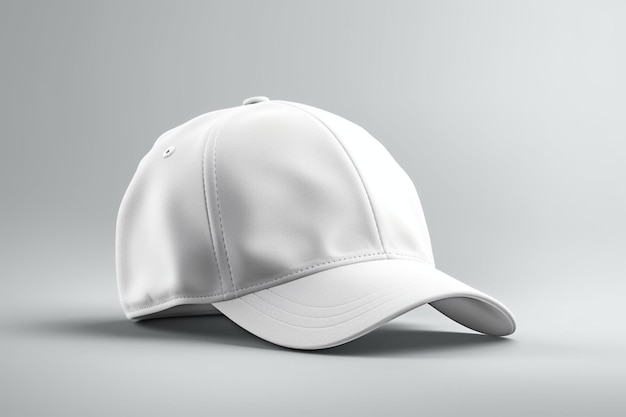 밝은 회색 배경에 복잡하지 않은 비전 현실적인 흰색 모자 모형